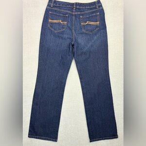 Nine West Women's Straight Jeans Size 12 Blue Dark Wash